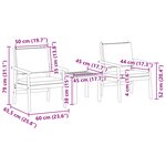 vidaXL Ensemble de canapé de jardin 3 Pièces Marron 45 x 45 x 38cm