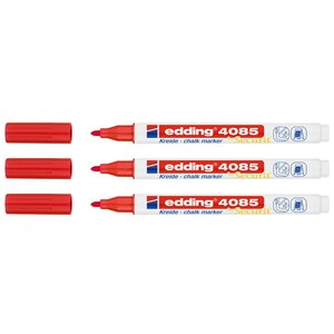 Marqueur Craie Liquide 4085 Rouge Pointe Ronde 1-2 mm x 3 EDDING