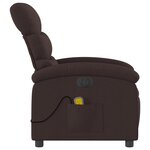 vidaXL Fauteuil de massage inclinable électrique Marron foncé Tissu