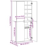 vidaXL Haut de Mobilier avec étagère chêne artisanal 80 x 39 x 178 cm