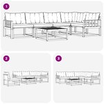 vidaXL Ensemble de canapés d'extérieur 6 pc Blanc et gris clair