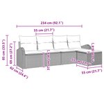 vidaXL Ensemble de Canapé de Jardin 5 Pièces avec Coussins Marron Poly Rotin