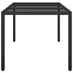 vidaXL Table de jardin pour repas Noir 150 x 90 x 75 cm Poly rotin