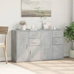 vidaXL Buffets 2 Pièces gris béton 60x31x70 cm bois d'ingénierie