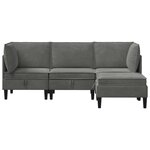 vidaXL Ensemble de meubles pour le salon 4 Pièces Gris foncé Velours