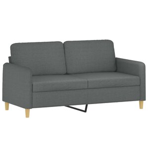 vidaXL Canapé à 2 places Gris foncé 140 cm Tissu