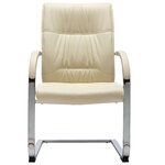 vidaXL Chaise de bureau cantilever Crème Similicuir