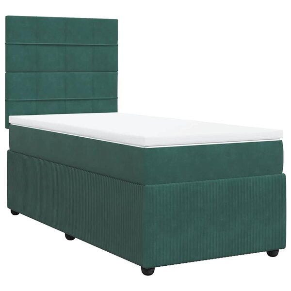 vidaXL Sommier à lattes de lit et matelas Vert foncé 80x200 cm Velours