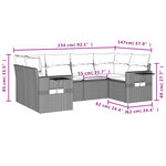 vidaXL Salon de jardin 6 Pièces avec coussins noir résine tressée