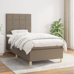 vidaXL Sommier à lattes de lit avec matelas Taupe 80x200 cm Tissu