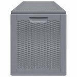 vidaXL Boîte de rangement de jardin gris PP rotin 270 L