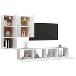 vidaXL Ensemble de meubles TV 4 Pièces Blanc Bois d'ingénierie