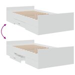 vidaXL Cadre de lit avec tiroirs blanc 90x200 cm bois d'ingénierie