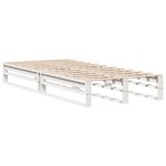 vidaXL Lit bibliothèque sans matelas blanc 90x200 cm bois massif
