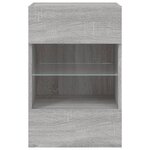 vidaXL Meuble TV mural avec lumières LED sonoma gris 40x30x60 5 cm