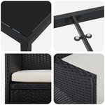 vidaXL Ensemble de jardin 2 pièces noir en poly rotin