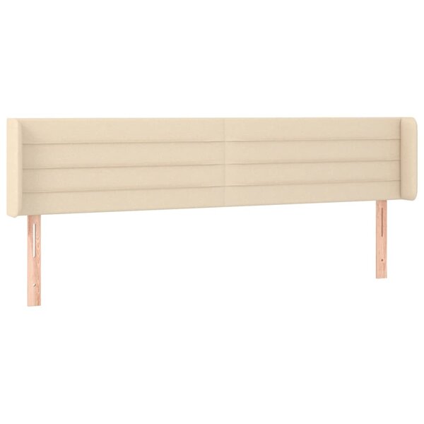 vidaXL Tête de lit avec oreilles Crème 183x16x78/88 cm Tissu