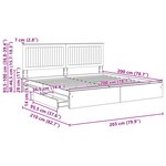 vidaXL Lit de Rangement Gris Sonoma 200 x 200 cm Bois d'ingénierie
