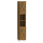 vidaXL Armoire de bain Chêne fumé 30x30x179 cm Bois d'ingénierie