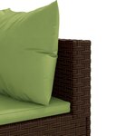 vidaXL Salon de jardin 4 Pièces avec coussins Marron Résine tressée
