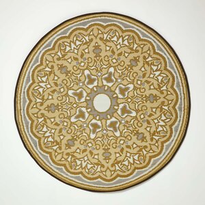 Tapis extérieur terrasse réversible rond - Tapis de jardin imperméable et résistant UV - Rae - Jaune - 180 cm - HOMESCAPES