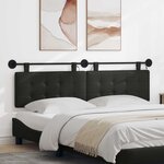 vidaXL Tête de lit suspendue Avec lumière LED Noir Simili cuir