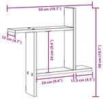 vidaXL Étagères murales 2 Pièces chêne fumé 50x12x50 cm Bois d'ingénierie