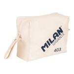 Trousse de toilette grande capacité Milan Series 1918 Giant 403 - Taille 27x20x11cm - 2 compartiments intérieurs - Fermeture à glissière - 100  coton - Couleur Beige