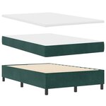 Lit à ressort vidaXL avec matelas Vert Foncé 120x200 cm Velours