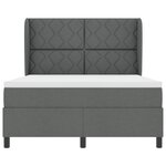Lit Box Spring avec Matelas vidaXL Gris Foncé 160x200 cm Tissu