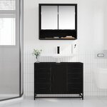 vidaXL Ensemble de mobilier de salle de bain 2 Pièces Chêne noir