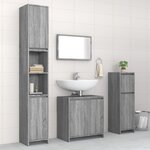 vidaXL Ensemble de meubles de salle de bain 4 Pièces Sonoma gris