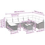 vidaXL Ensemble de canapé de jardin 9 Pièces Marron Poly rotin