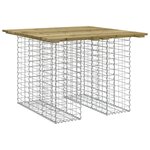 vidaXL Table de jardin Gabion Design 100x102x72 cm Bois de pin imprégné