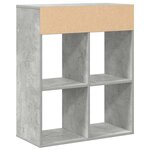 vidaXL Bibliothèque gris béton 66x31x80 cm bois d’ingénierie