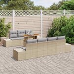 vidaXL Ensemble de salle à manger pour jardin 8 Pièces Beige et gris