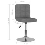 vidaXL Chaises pivotantes à manger lot de 4 Gris clair Tissu
