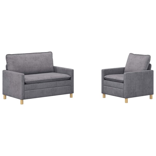 vidaXL Ensemble de Canapés 2 Pièces Gris clair Polyester