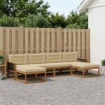 vidaXL Ensemble de canapés d'extérieur 6 pc Naturel et Beige