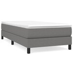 vidaXL Sommier à lattes de lit avec matelas Gris foncé 100x200cm Tissu