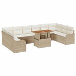 vidaXL Ensemble de canapé de jardin avec coussin 11 Pièces beige et crème