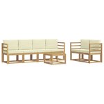 vidaXL Ensemble de canapés d'extérieur 7 pc Blanc et crème