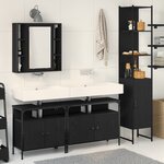 vidaXL Ensemble de meubles de salle de bain en 4 pièces chêne noir en bois d'ingénierie
