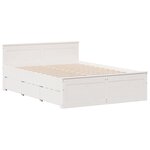 vidaXL Lit bibliothèque sans matelas blanc 150x200 cm bois pin massif