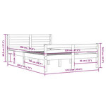 vidaXL Cadre de lit Marron miel Bois massif 120x190 cm Petit Double