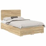 vidaXL Cadre de lit Chêne Sonoma 135 x 190 cm Bois d'ingénierie