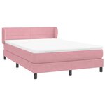 vidaXL Sommier à lattes de lit avec matelas rose 160x220 cm velours