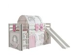 PINO Lit mezzanine avec toboggan Blanc Birdy