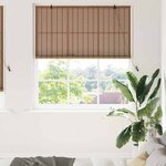 vidaXL Store de Fenêtre avec des rideaux Marron 150 x 220 cm Bambou