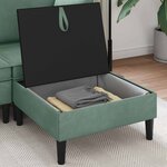vidaXL Pouf avec Rangement Vert Mer Velours